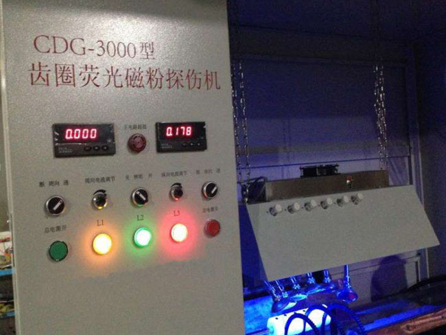 Fluorescent magnetic particle detector